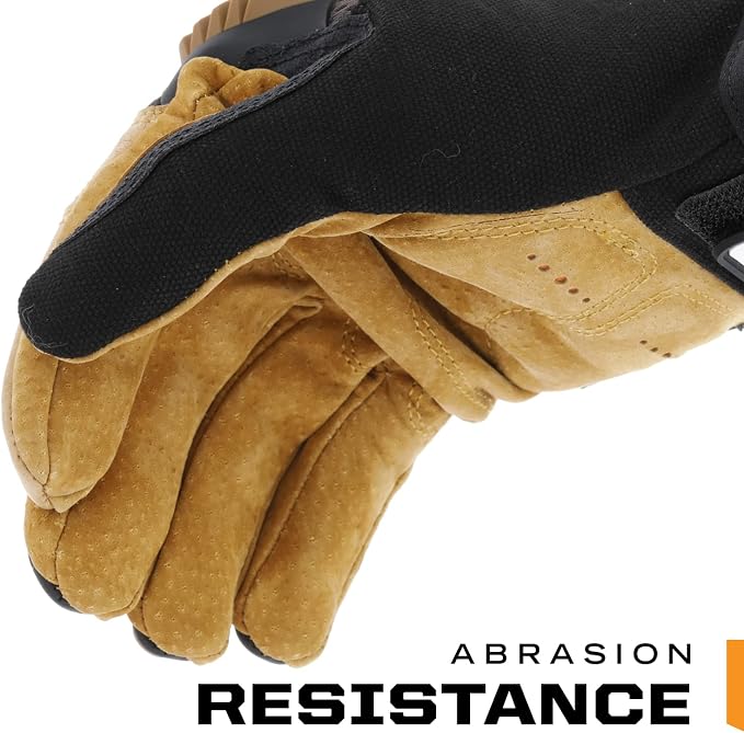 Mechanix Wear M-Pact Leather Gloves - Leather Impact-Resistant Work Gloves for Hand Support - Breathable Design - Shock Absorbing - Machine Washable - Brown/Black - Small