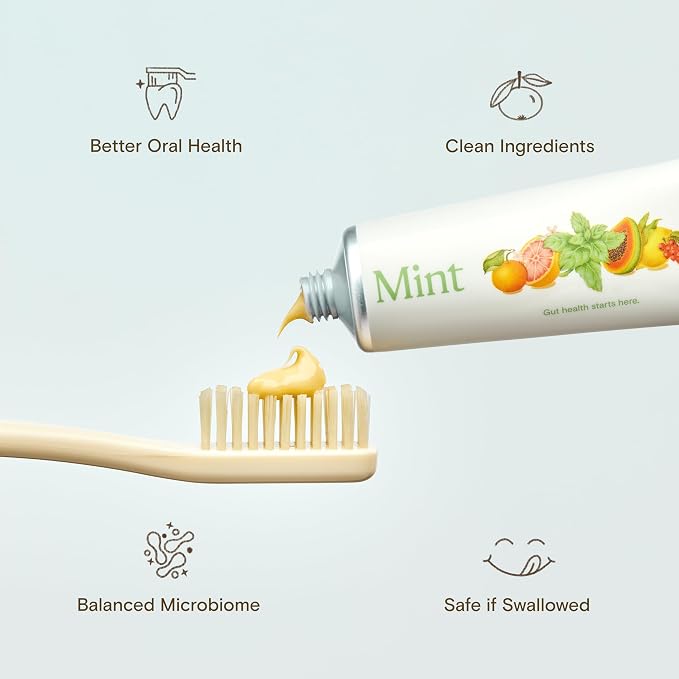 Revitin Fluoride-Free Prebiotic Mint Toothpaste, 3.4 oz – SLS-Free, Gluten-Free, Dye-Free, GMO-Free, Sweetener-Free Tooth Gel for Kids and Adults