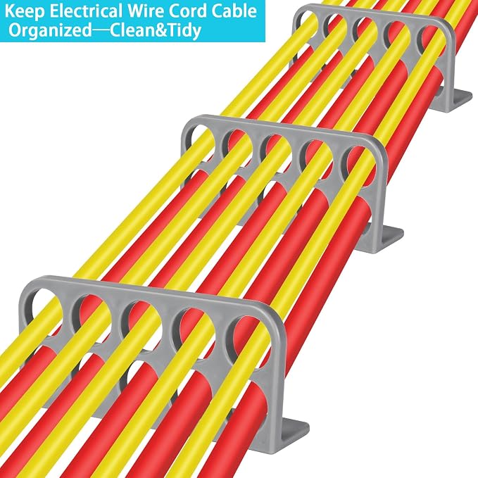 20Pack Cable Chase-Wire Bracket,Cable Support Wire Bracket Holder for NMB Electrical Cord Organized Management,Labor Time Saving,1" with 10-Hole Design