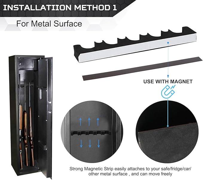 OCQOTAT Gun Rack for Gun Storage, Gun Safe Accessory for Shotguns, Gun Holder in Gun Cabinet, Shotgun Rest, Foam Material with Magnetic Strip and Hook Strip, Gifts for Hunters