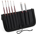 Kolinsky Sable Miniature Paint Brushes - Golden Maple 7pcs Detail Paint Brushes Drybrushes for Acrylic Watercolor, Small Fine Detail Paint Brush Set for Mini Paints (red)