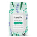 The Honey Pot Company - Feminine Wipes - Cooling - Cooling Tingle Effect - Herbal Infused w/Mint, Aloe Vera, Lavender - pH Balanced Feminine Care for Sensitive Skin - Cleansing Wipes for Women - 30ct
