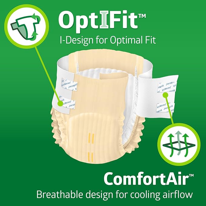 FitRight Extra+ Adult Diapers, Disposable Incontinence Briefs, Leak-Proof Diaper, Absorbent Briefs For Men and Women, Maximum Protection, X-Large, 56 – 64 in, 20 briefs per bag