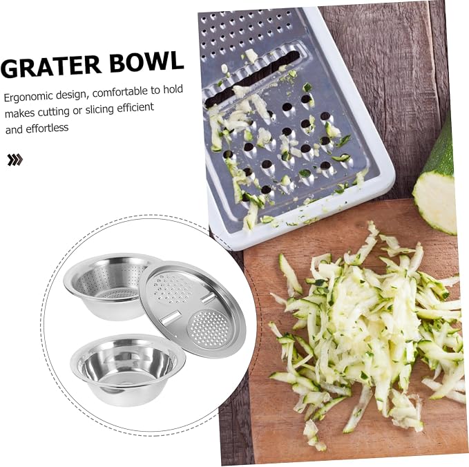 3pcs Stainless Steel Grater Basin Slicer Colander Cutter Dicer Cheese Slicer Vegetable Peeler Fruit Kitchen Tools
