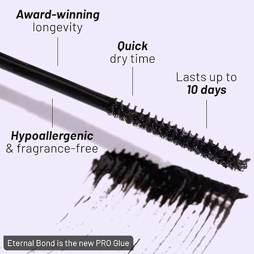Lilac St Eternal Bond Lash Cluster Glue, Waterproof Brush Tip, Black | Quick-Drying Lash Adhesive for Eyelash Clusters with Long-Lasting Flexible Hold, Easy Removal & Comfortable Wear