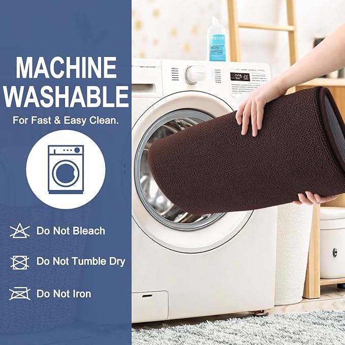 OLANLY Memory Foam Bathroom Runner Rugs 47x24, Absorbent Long Mat, Brown | Soft Quick Dry Bath Mat Rugs, Non-Slip, Machine Washable Mat for Bathroom Floor, Tub and Shower, Home Decor Accessories
