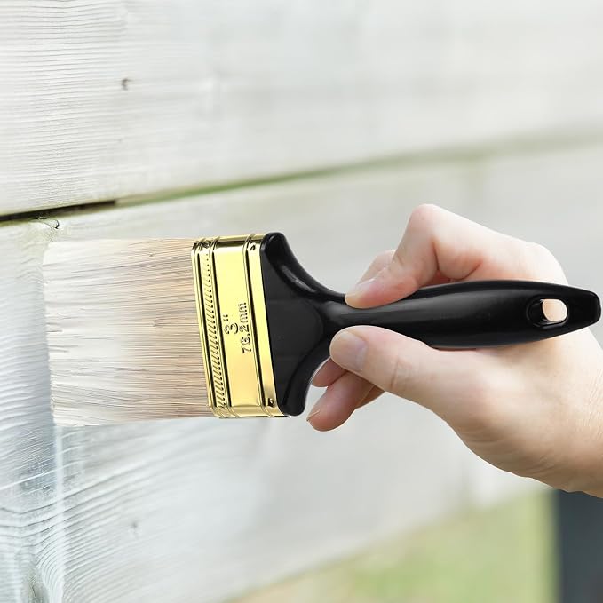 Teenyyou 24 Pcs 3 Inch Paint Brushes Flat Chip Paintbrushes Bulk with Treated Plastic Handles Professional Painting Tools for Paint Stains Deck Door Furniture Home Wall Trim DIY
