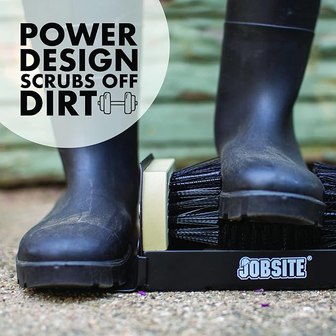 Jobsite Boot Scrubber - Outdoor Shoe Scraper Cleaner Brush - Extra Wide - 2 Pack