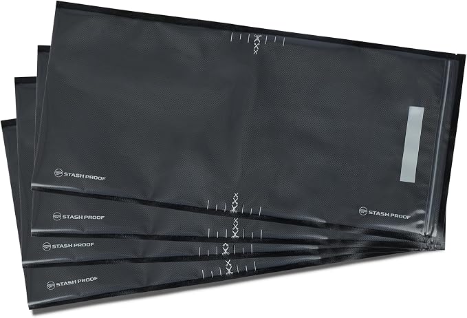 Resealable Vacuum Seal Zipper Bags 11" x 24" (50 Count) 5.5 Mil (Black & Clear) Precut BPA Free Heavy-Duty Commercial Grade Reclosable Bag, Sous Vide, Meal Prep, Freezer Storage & Food Preservation