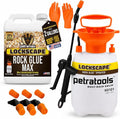 Lockscape Sticky Rock or Sticky Mulch Glue for Landscaping with Sprayer 1 Gallon, Max Rock Glue for Landscape & PetraTools HD101 Bundle, Lockdown Gravel or Mulch for Landscaping Hold (Stone Max)