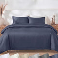 California Design Den 3 Pc Full/Queen Duvet Cover Set - Winner Good Housekeeping Best Bedding Awards 2025, 400 Thread Count Sateen, 100% Cotton, Button Closure, Corner Ties - Indigo Dusty Blue