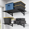 Jusgym 2 Pack Heavy Duty Garage Wall Shelving (2x3ft), 700lbs Capacity Garage Shelving Wall Mounted, 24"x72"Garage Storage Rack Floating Shelves, Black