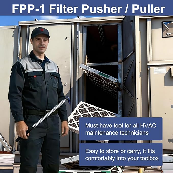FPP-1 FPP1 Telescopic Filter Puller Pusher Tool with Magnet for HVAC Maintenance, Extends 12 Inches to 7 Feet, Heavy-Duty HVAC Air Filter Tool for Technicians and DIY Homeowners