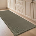 IM HOME Waffle Bath Mat Olive Green 4'x2', Boho Woven Modern Bath Mat Rugs, Absorbent Non Slip Bathroom Rugs, Soft Washable Bath Rugs with Tassels for Bathroom, Bedroom, Kitchen, Shower, Tub