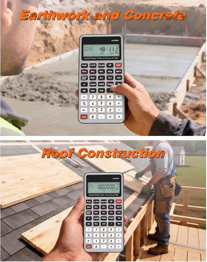 ROATEE Construction Calculator Silver Industrial & Scientific Engineering Calculator for Contractor