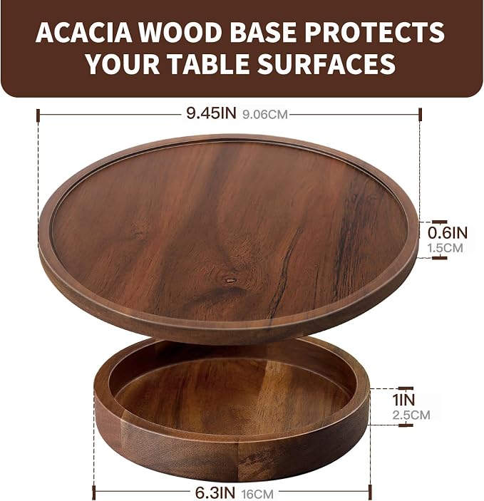 Large Glass Salad Bowls with Lid Set | Decorative Glass Mixing Bowl with Acacia Wood Serving Utensil | Elegant Kitchen Serving Bowls | Essentials Party