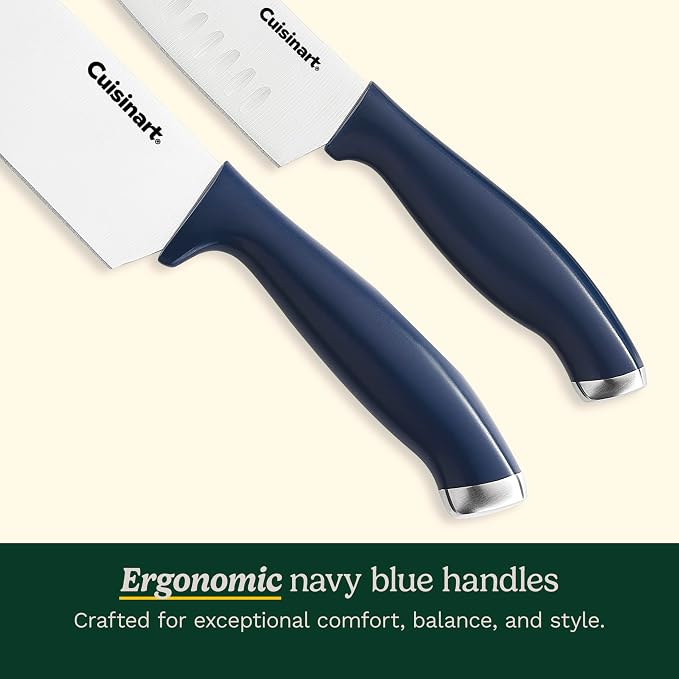 Cuisinart C77SSN-12P Color Pro Collection 12 Piece Knife Block Set, Navy