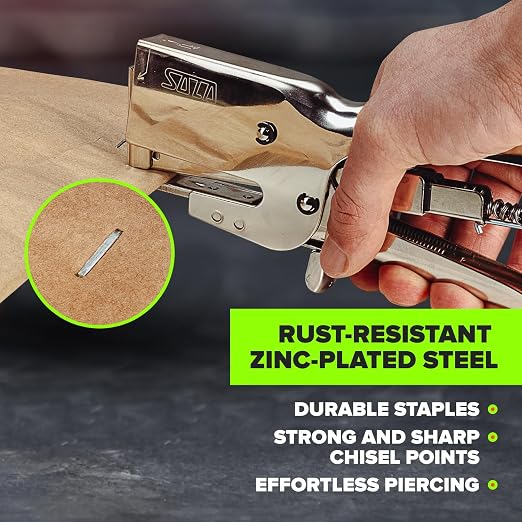 IDL Packaging Heavy Duty Staples for Plier HSP-12 - 7/16" x 5/16" x 0.04" (5 Boxes, 25000 Pcs) - Non-Rusting, Durable Stainless Steel Staples