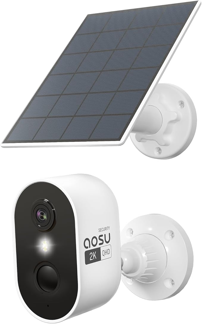 aosu 2K Add-on Camera, Work with SolarCam Lite's aosuBase, Up to 6 Cameras Total to 1 Lite's aosuBase