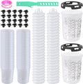 Disposable Paint Cups for Spray Guns, 50PCS 6oz (160ml) Paint Mixing Cup System with Lids, 2 Hard Cups & Retainer Rings, Ideal for Automotive Paint, Primer, Sealer and Clear Coat