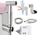 Vayzluiy Handheld Toilet Bidet Sprayer for Toilet-Adjustable Water Pressure Control with Bidet Hose for Feminine Wash, Stainless Steel Brushed Nickel Cloth Diaper for Baby Wash (Warm and Cold)