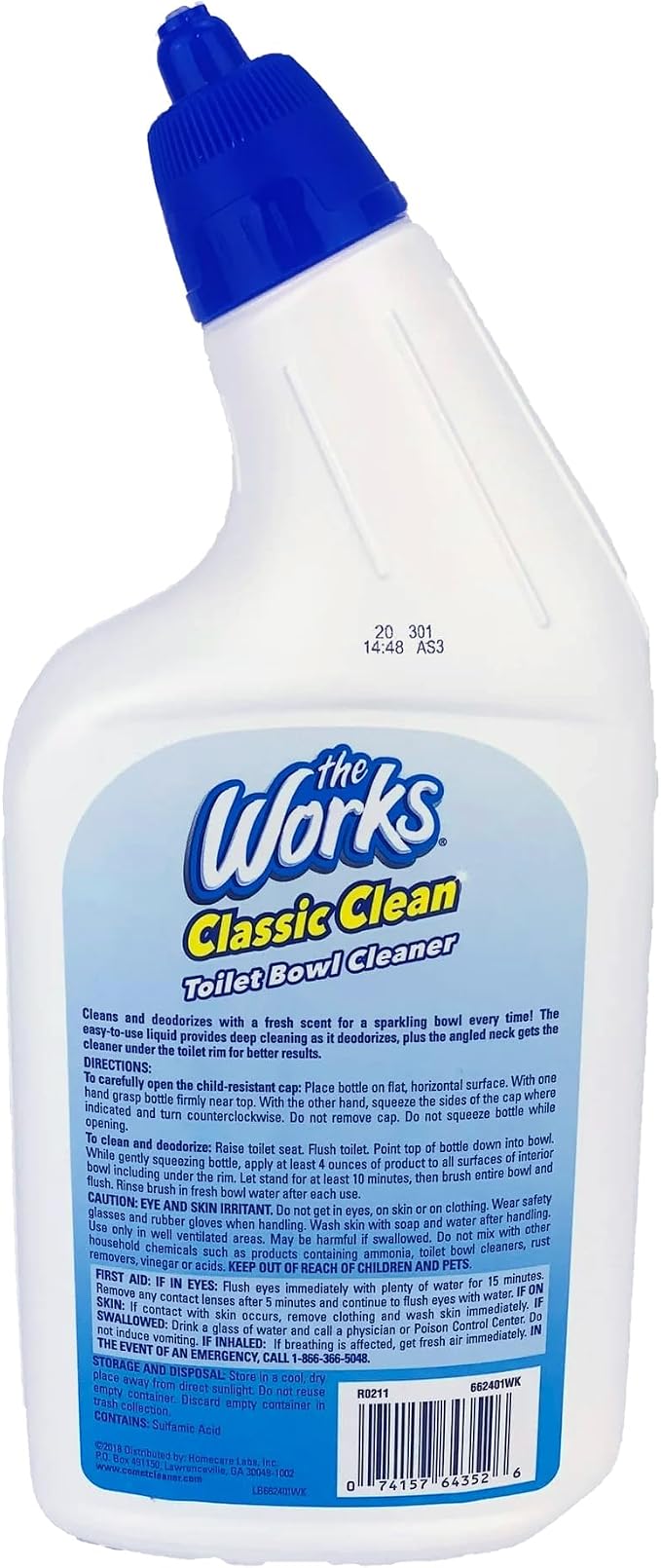 16-Pack - The Works Classic Clean Toilet Bowl Cleaner 24 Fl Oz Each
