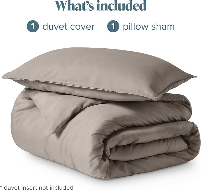 Bare Home Bedding Duvet Cover Extra Long Size - Premium 1800 Super Soft Collection - Lightweight, Cooling - Soft Breathable Bedding Duvet Cover (Twin/Twin XL, Khaki)