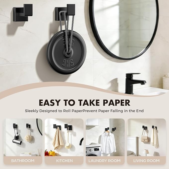 20-Pieces Matte Black Bathroom Accessories Set, Stainless Steel Bathroom Hardware Set, Towel Racks for Bathroom Wall Mounted 24 Inch Bath Towel Bar Set.