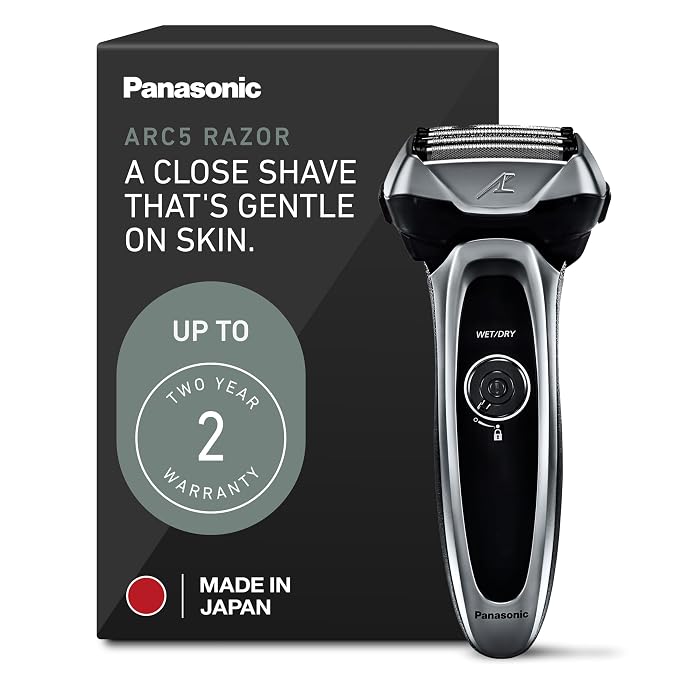 Panasonic ARC5 Electric Razor for Men with Pop-Up Trimmer, Wet/Dry 5-Blade Electric Shaver with Intelligent Shave Sensor and Multi-Flex Pivoting Head, ES-LV65-S (Silver)
