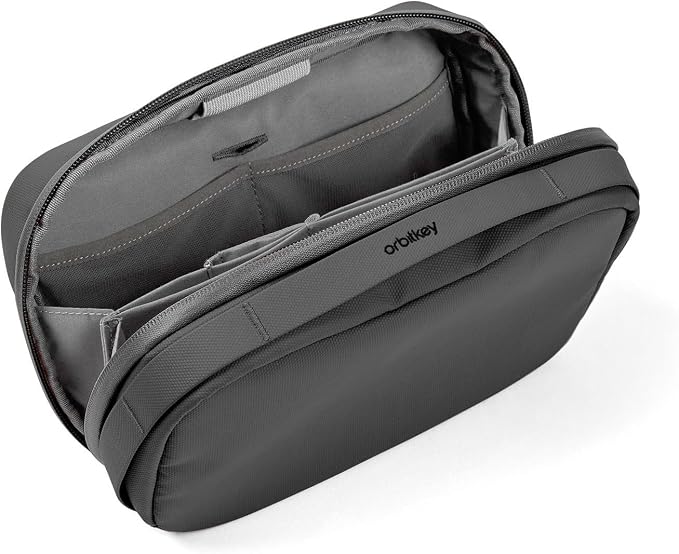 Orbitkey 2-in-1 Tech Accessory Pouch with Detachable Slim Sleeve – Travel Electronics Organizer for Cables, Chargers, Earbuds, Power Bank – Compact Gadget Bag & Portable Tech Storage Case (Graphite)