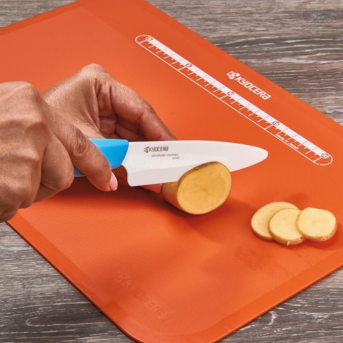 Kyocera Revolution Series 4-1/4-Inch Utility Knife, Blue Handle | KYOCERA Revolution 4.5-Inch Utility Knife: Ultra-Sharp Japanese Zirconia Blade for Precise Cutting of Fruits and Vegetables