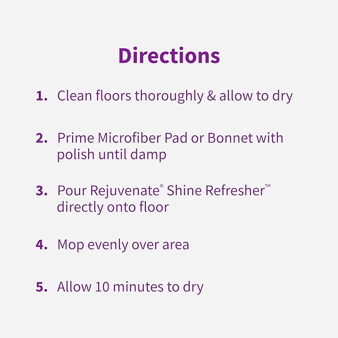 Rejuvenate Shine Refresher Floor Polish Covers Smudges, Protects And Boosts Shine On Sealed Hardwood, Laminate, Vinyl And Tile, 1 Gallon
