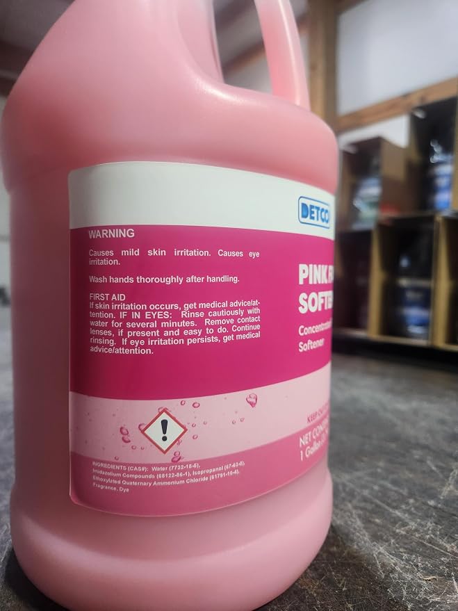 Pink Fabric Softener Concentrate - Odor Removing Freshener,Safely Clean 256 Loads Per Gallon, 1/2 Ounce Per Load, Heavy Duty Concentrated Commercial Formula, 1 Liquid Gallon Bottle, Pack of 1