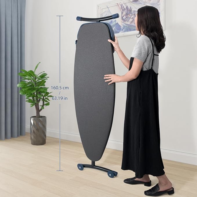 Duwee 18"×53" Extra Wide Ironing Board with Retractable Iron Rest | Ironing Board Full Size,Heat Resistant Cover with Thicken Padding,Adjustable Height,Heavy Sturdy Legs and Foldable,Black