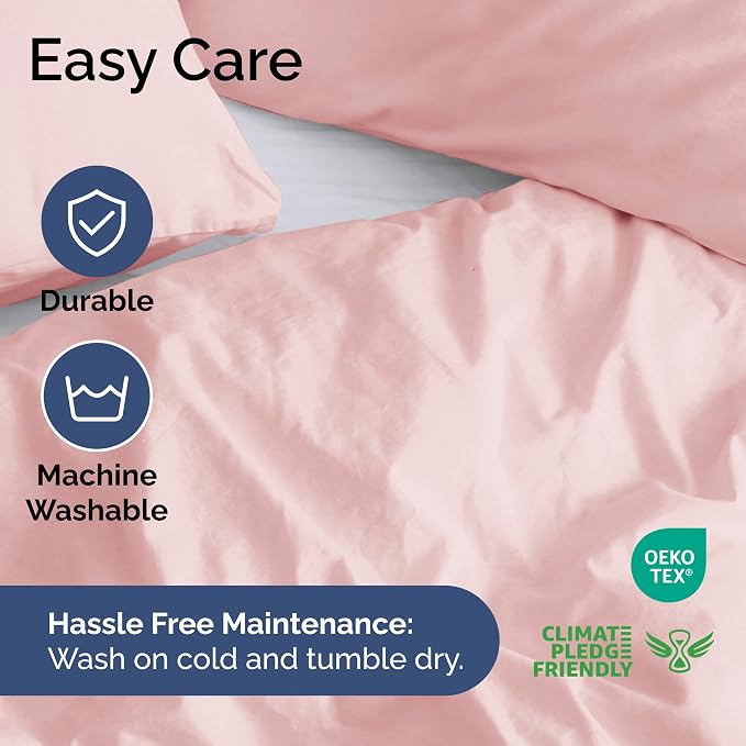 Duvet Cover Cal King Size Set - Extra Soft Cal King Duvet Cover 104" x 98" with 2 Pillow Shams for Women, Men, Kids & Teens - Hotel Luxury w/ Zipper Closures & Ties - Comfy & Breathable (Baby Pink)