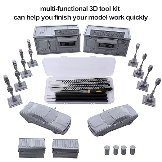 Pro Grade 3D Printing Accessory Tools with Tool Box for 3D Printer Modeler Basic Tools Diverse 3D Print Nozzle Cleaning Kit Mini Rotary Tool for Remove/Trim and Finish 3D Print