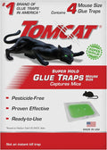 Tomcat Super Hold Glue Traps Mouse Size for Mice, Cockroaches, Spiders, and Scorpions, Ready-To-Use, 4 Traps | For Mice, Cockroaches, Spiders, and Scorpions, Ready-To-Use