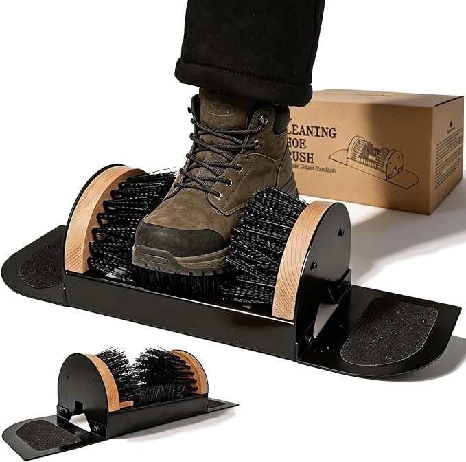 MAXIMILIAN Boot Scraper Outdoor Shoe Brush with Flaps Boot Scrubber Cleaning Heavy-Duty Shoe Cleaner Footwear Cleaning Tool for Mud,Dirt,Snow