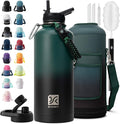 DYSANKY Insulated Water Bottle | Thickened Stainless Steel for Gym and Hiking with Straw, Carrier Bag, Handle Strap | BPA-Free 87 oz