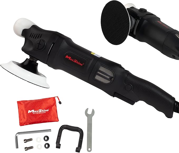 Maxshine M1000 Rotary Polisher – 1000W Car Buffer with 5” Backing Plate, 5/8” Thread & 6-Speed Control – Auto Detailing Tool for Cars, Trucks, SUVs & Boats, Paint Correction & Swirl Removal