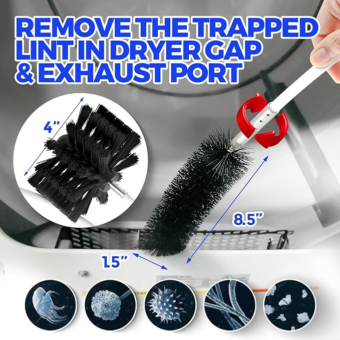 Holikme 50Ft Dryer Vent Cleaner Kit - Flexible Lint Brush for Deep Cleaning (Pack of 2)