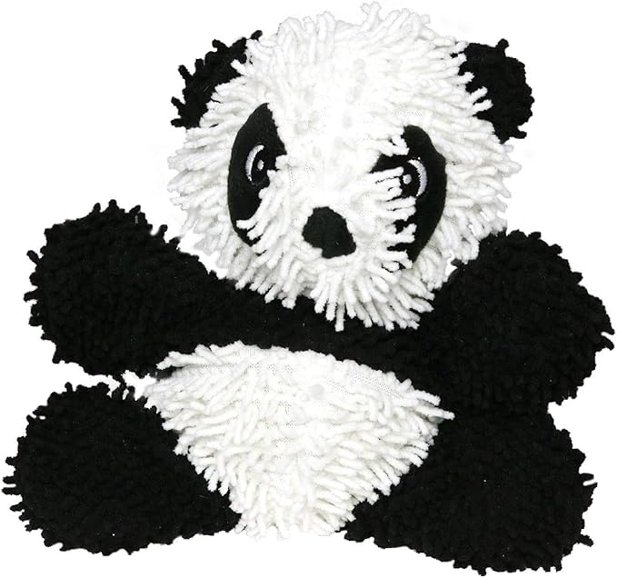 MIGHTY Tuffy Microfiber Medium Ball Panda Dog Toy | Ultra Durable Plush Toy with Multiple Layers & Reinforced Seams , Washable and Floats , Mighty® Construction