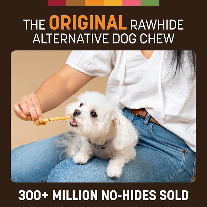 Earth Animal No Hide Stix - Long Lasting Rawhide Free Small Dog Chews Sticks, Chicken & Beef Variety Bundle - 40 Count Value Pack