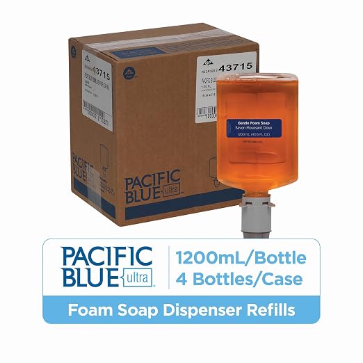 Georgia-Pacific Pacific Blue Ultra Manual Gentle Foam Hand Soap Refills by GP PRO, Pacific Citrus,43715,1200 mL Per Bottle,4 Bottles Per Case