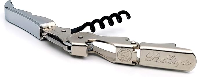 Pulltap's Genuine Classic 500 Waiter's Corkscrew – Double-Hinged Wine Key with Hinged Foil Cutter – Patented Design – Made in Spain – Chrome (Cromado)