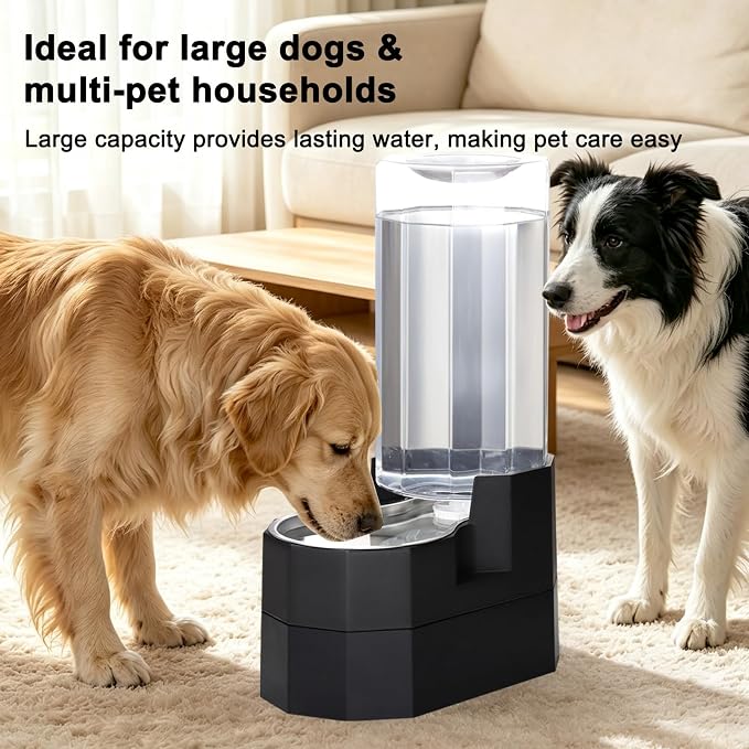 Sfozstra 9L Elevated Dog Water Dispenser: Senior Dog Friendly | 304 Stainless Steel Bowl/Spill Resistant Base/Dishwasher Safe/No Filter Replacement /for Multi-Pet Homes