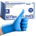 Borje Nitrile Exam Gloves Medium, 100 Count Disposable Gloves, Blue | Latex-Free Powder-Free, Food Safe, Cooking, Cleaning