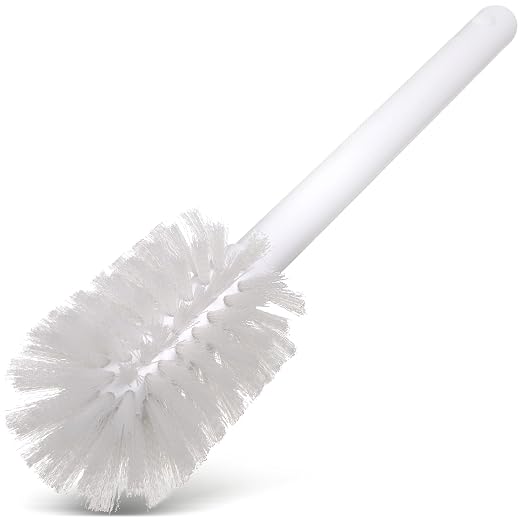 SPARTA 11" Nylon Dish Brush with 2.75" Round Head, Wide-Mouth Bottle and Bowl Cleaning Brush, Commercial Kitchen Use, White (Pack of 6)