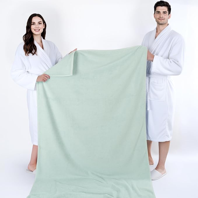 Cotton Paradise 100% Cotton Turkish Towel, Soft Absorbent Quick Dry, 40x80 Oversized Bath Sheet Towel, Mint Green