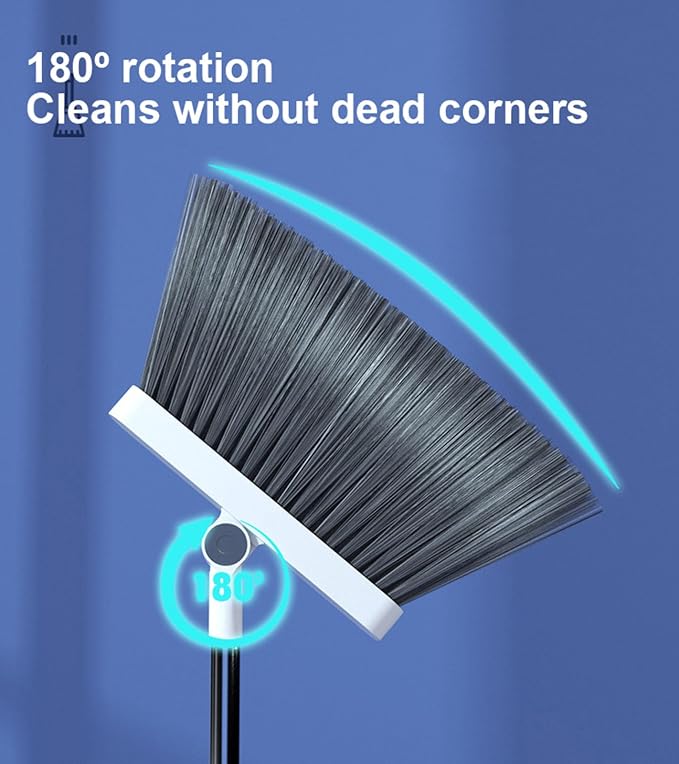 Hand Broom and Dustpan Set,Collapsible Broom with Dustpan Combo for Sweeping Indoor,Angle Broom for Home Office Kitchen Lobby Floor Pet Hair Outdoor Cleaning